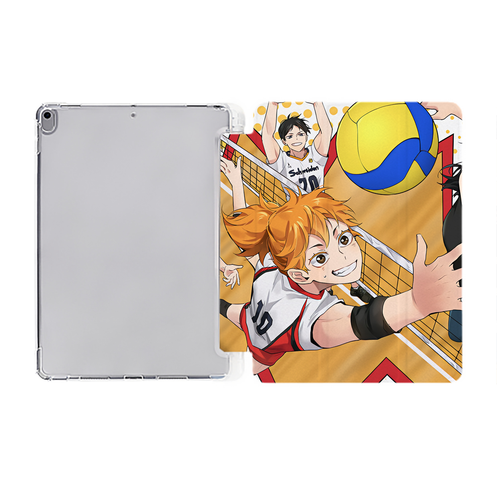 （画像用） ハイキュー!! Haikyu!! IPad ケース ペン収納付き 三つ折りスタンド PUレザー×シリコン 対応機種9.5/10.5/10.9インチ